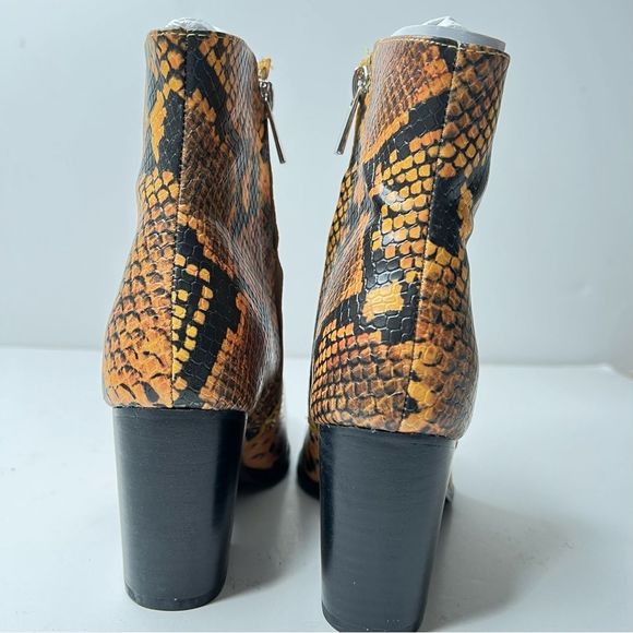 Steve Madden Womens Dallas Yellow Snake Ankle Boots Heels Size 6 New Boho - Picture 6 of 9